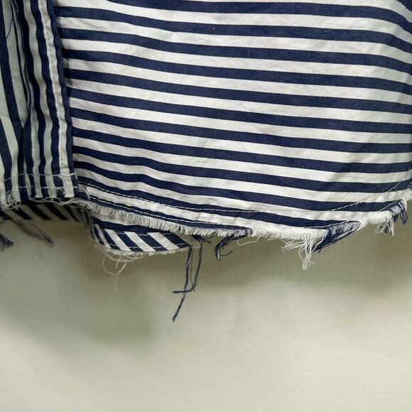 Niko And… Striped Button Down Shirt Women’s Long‎ Sleeve Artsy Cotton Navy Japan - Picture 6 of 16